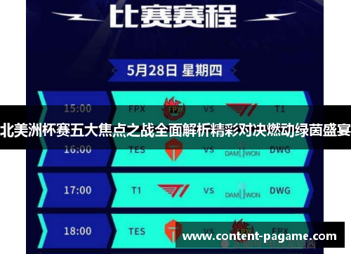 北美洲杯赛五大焦点之战全面解析精彩对决燃动绿茵盛宴 北美洲杯赛五大焦点之战全面解析精彩对决燃动绿茵盛宴